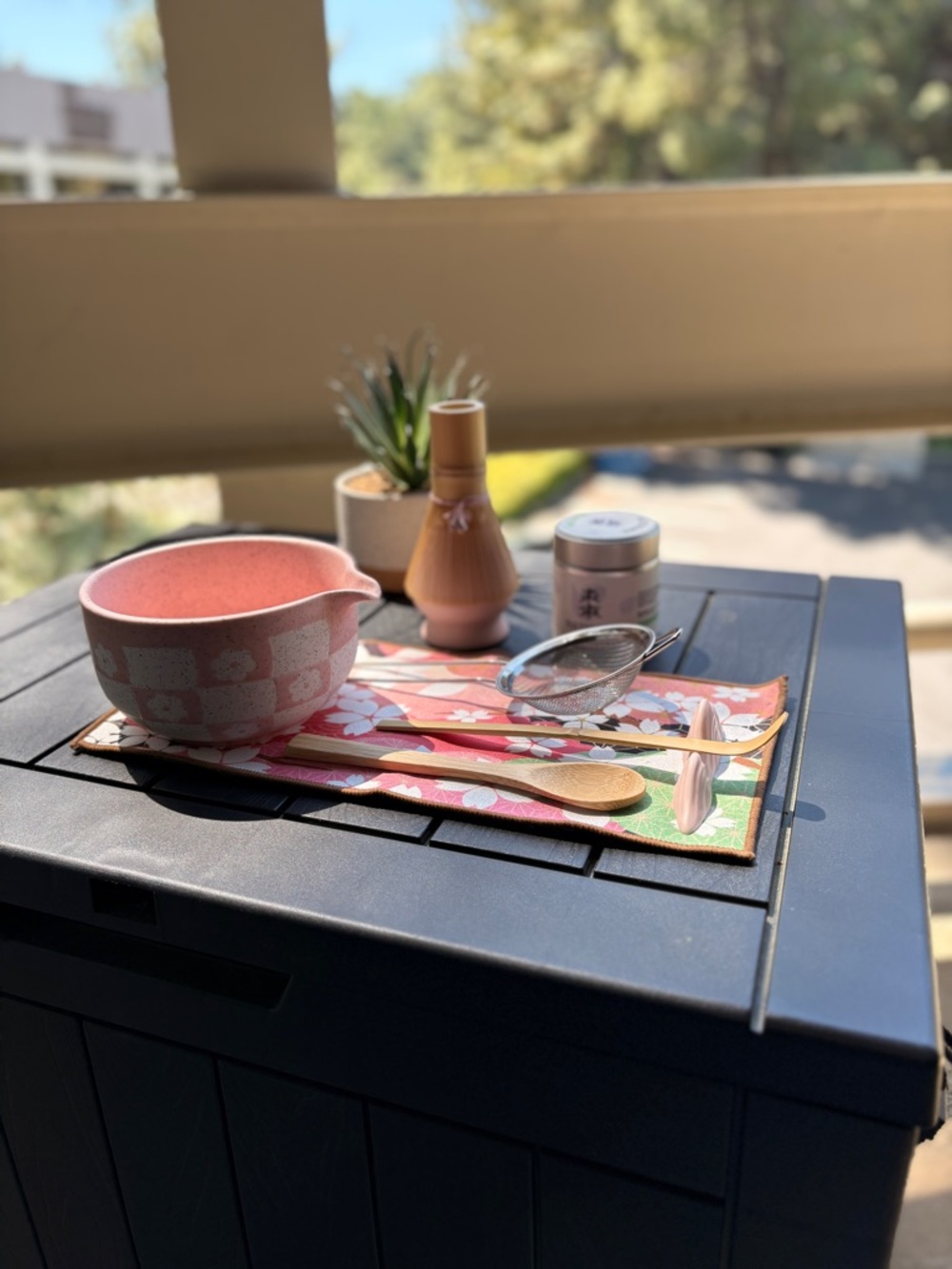 Pink Cherry Blossom matcha set